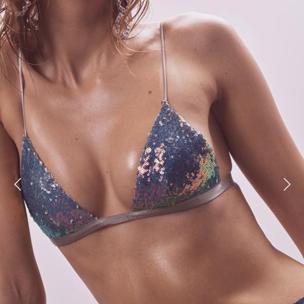 cosmo sequin triangle bra